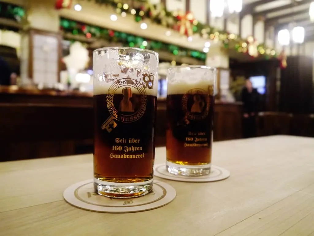 beers on New Year's in Dusseldorf, Germany