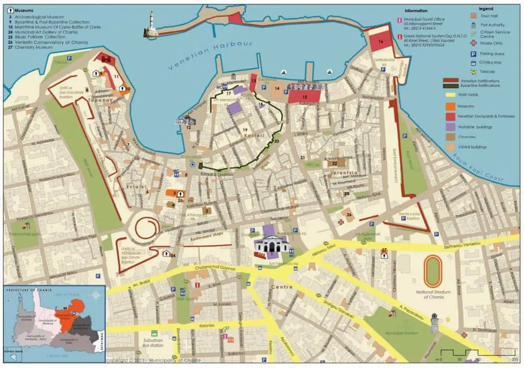 Chania crete Old town map