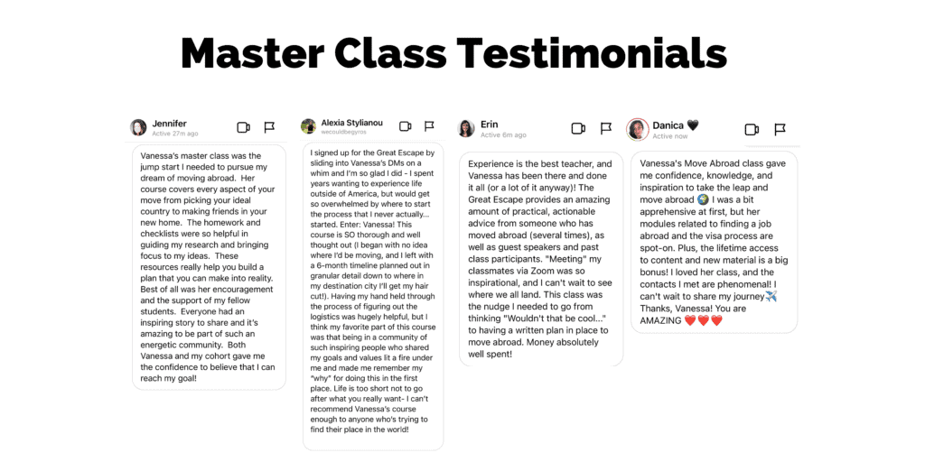 master class testimonials