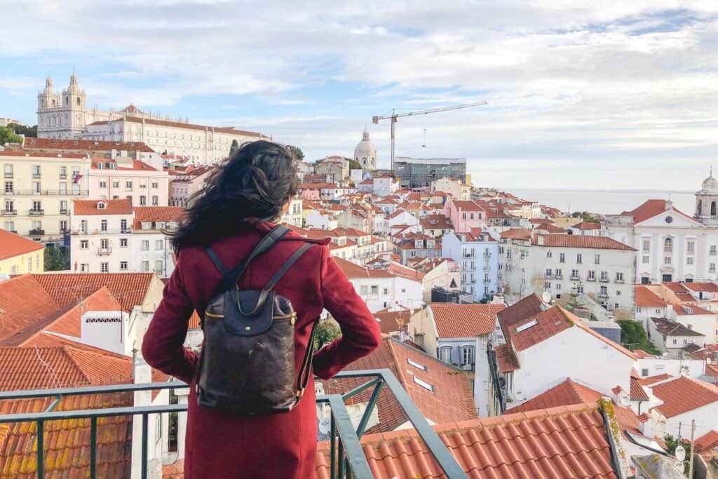 girl standing in Lisbon, Portugal