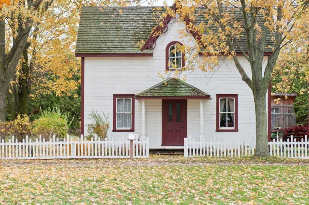 a house in the fall