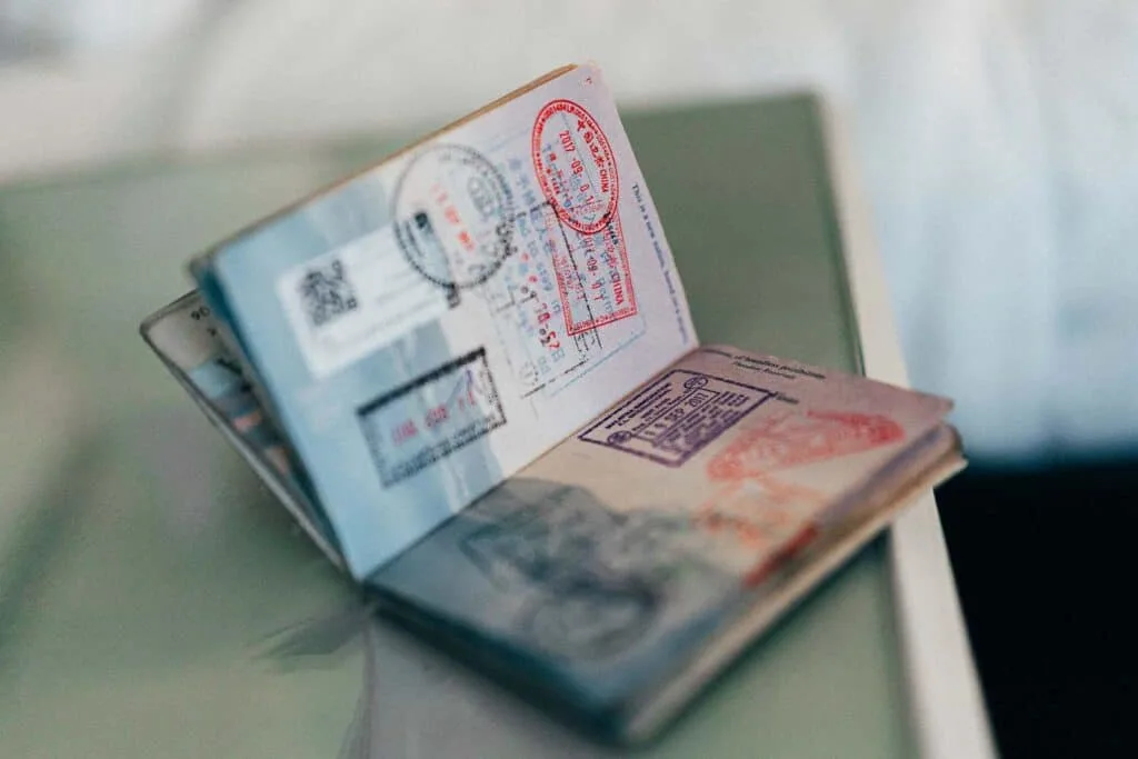 a passport with visas inside