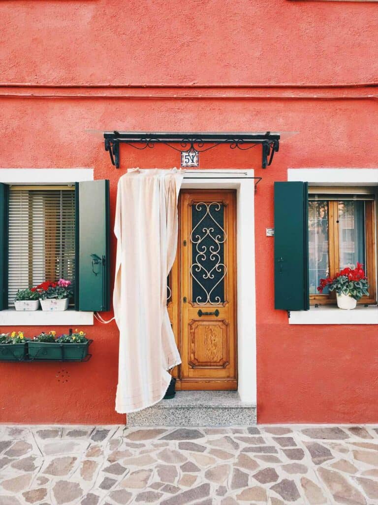 Door of a house in Venice, Italy
