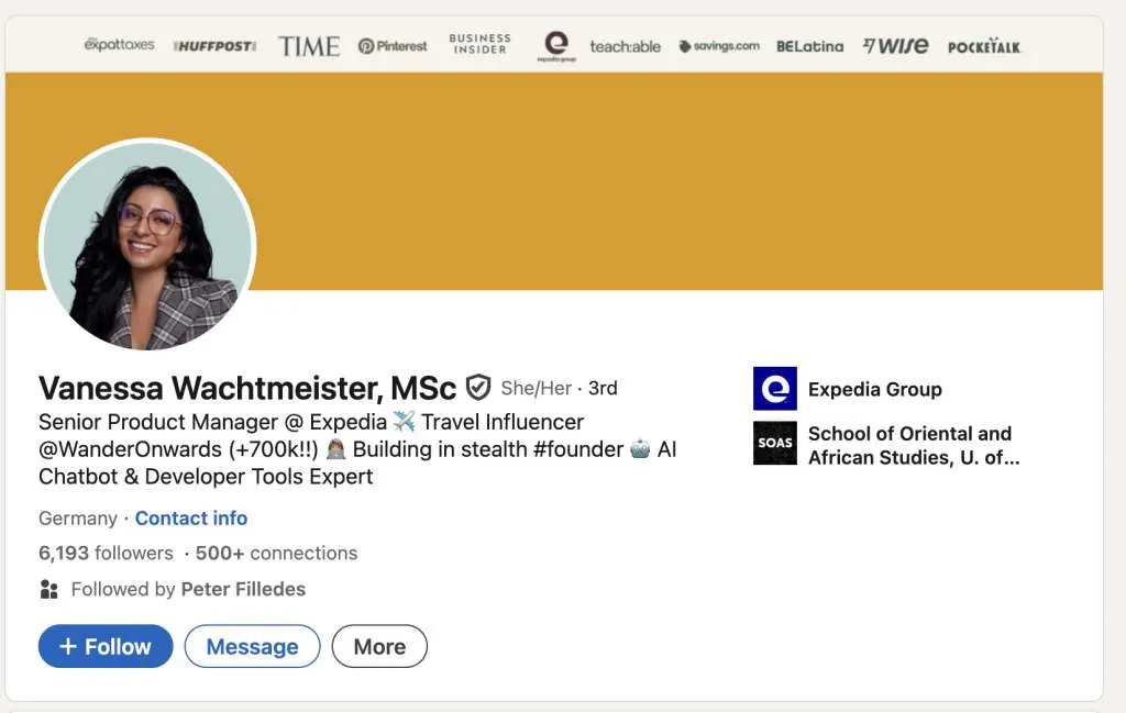 Vanessa Wachtmeister's LinkedIn account